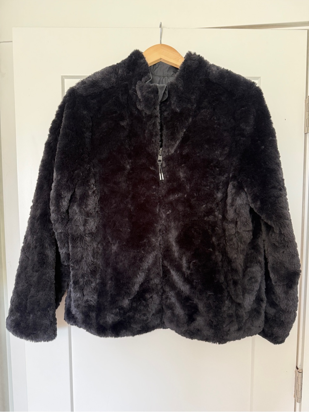 Athleta Girl Plush Reversible Coat—Black
